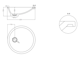 Встраиваемая раковина Salini Marea 08 S-Stone 1802208M 42см белый матовый
